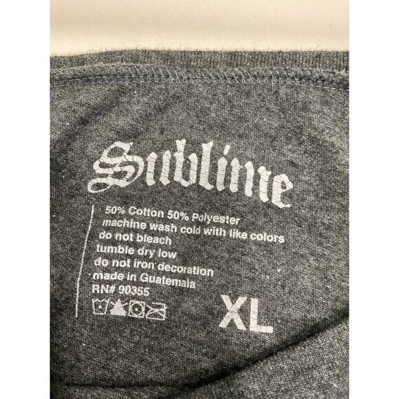 Sublime Band Graphic T-Shirt Women's XL Heather Gray  Polyester Sun Design Long - Picture 5 of 5